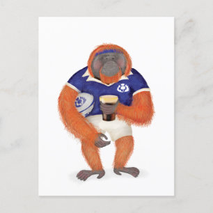 Ruaridh rugby orangoutan carte postale