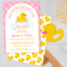 Rub-A-Dub-Dub Gummi Ducky Babydusche Einladung
