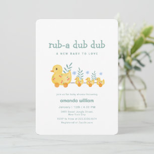 Rub A Dub Dub Kirsch-Mommy-Enten-Baby-Party Einladung