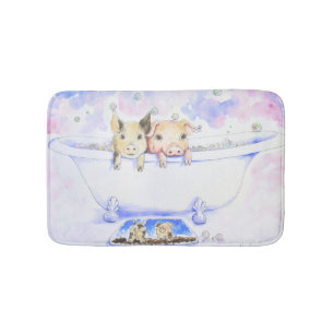 Rub a Dub Dub Piggies in der Tub-Malerei Badematte