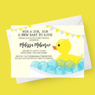 Rub A Dub Dub, Rubber Ducky Baby Dusche Einladung