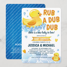 Rub a Dub Rubber Duck Baby shower Invitation