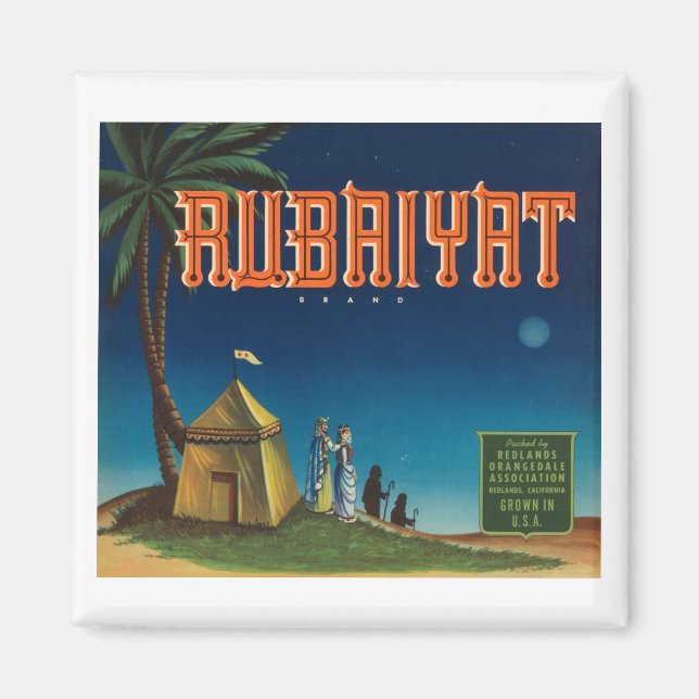 Rubaiyat Vintag Crate-Etikett Magnet (Vorne)