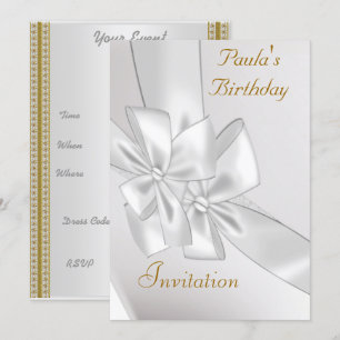 Ruban blanc Populaire Invitation d'anniversaire