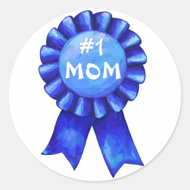 Ruban bleu #1 Stickers Maman (Devant)