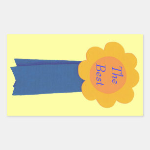 Ruban Bleu Fleur Jaune Les Meilleurs Stickers