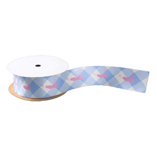 Ruban bleu nantucket en vichy satin