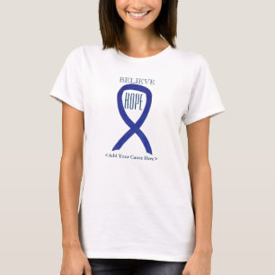 Ruban de sensibilisation au bleu foncé T-shirts su