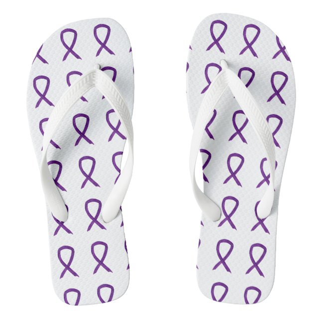 Ruban de sensibilisation au violet Art tongs perso (Semelle)
