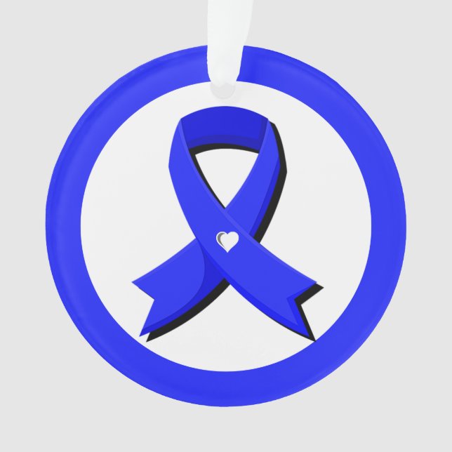 Ruban de sensibilisation bleu Coeur blanc (devant)