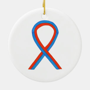 Ruban de sensibilisation bleu et rouge Ornements p