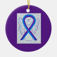 Ruban de sensibilisation bleu et violet Ornements
