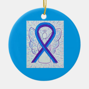 Ruban de sensibilisation bleu et violet Ornements