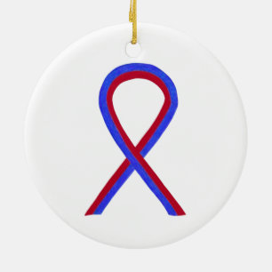 Ruban de sensibilisation Rouge et Bleu - Ornements