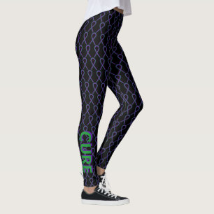 Ruban de sensibilisation vert et violet Leggings p