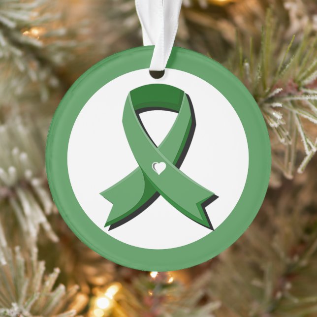 Ruban de sensibilisation verte Coeur blanc (Arbre)