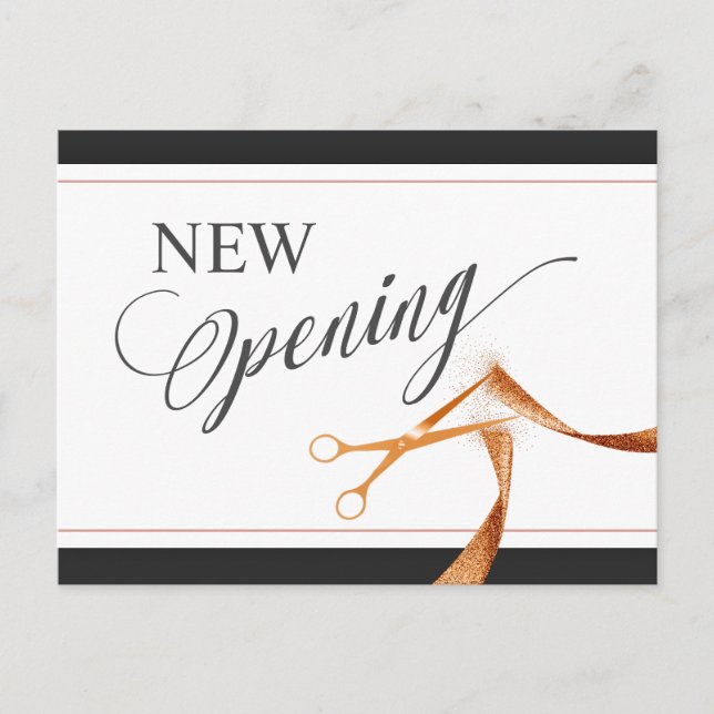 Ruban en cuivre et ciseaux NOUVELLE invitation d'o (Devant)