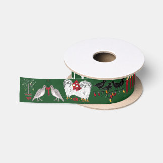 Ruban En Satin 12 Jours de Noël Vert