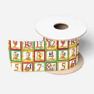 Ruban En Satin 12 Jours de papier d'enveloppement de Noël