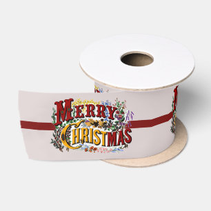 Ruban En Satin 1876 Joyeux Noël Coloré