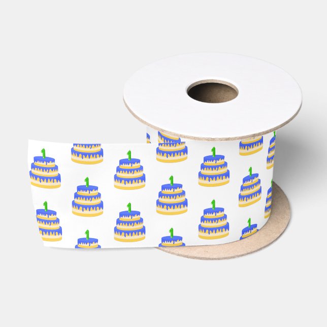 Ruban En Satin 1er anniversaire Blue Cake (Bobine)