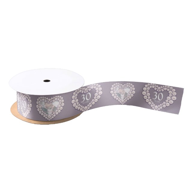 Ruban En Satin 30e anniversaire de la mariage de perles (Bobine)