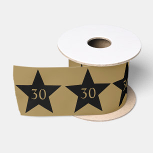 Ruban En Satin 30e anniversaire Gold Black Star