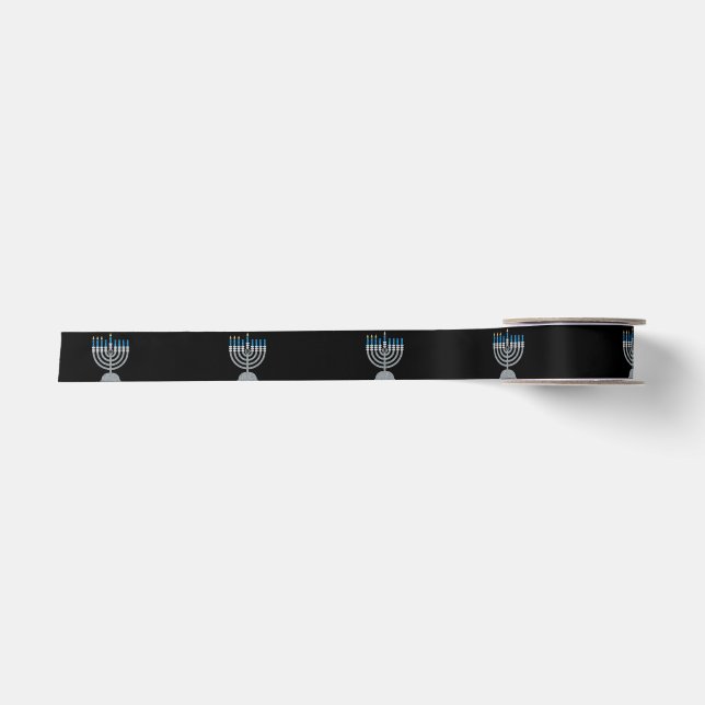 Ruban En Satin 3e nuit d'Hanoukka Parties scintillant Satin ruban (Devant)