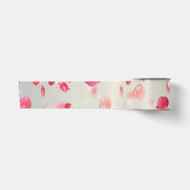 Ruban En Satin 3in satin Ribbon flower petal print (Devant)