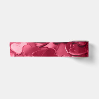 Ruban En Satin 3in satin ribbon, pink heart confetti print