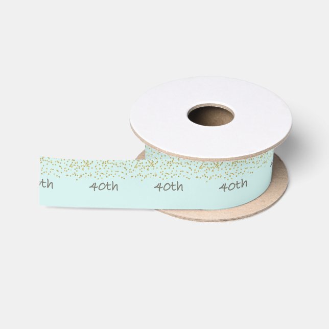 Ruban En Satin 40e anniversaire Confetti (Bobine)