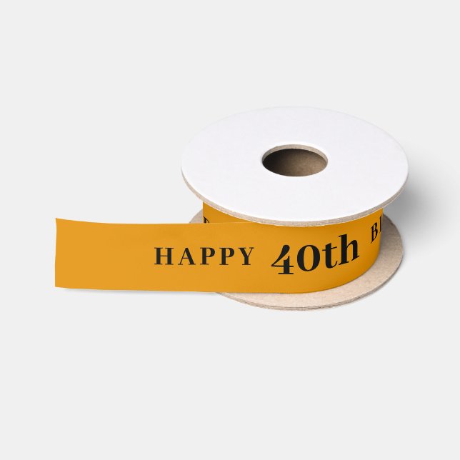 Ruban En Satin 40e anniversaire jonquille jaune ruban (Bobine)