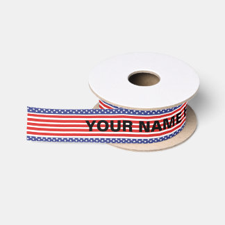 Ruban En Satin 4 juillet American Flag Nom emballage cadeau