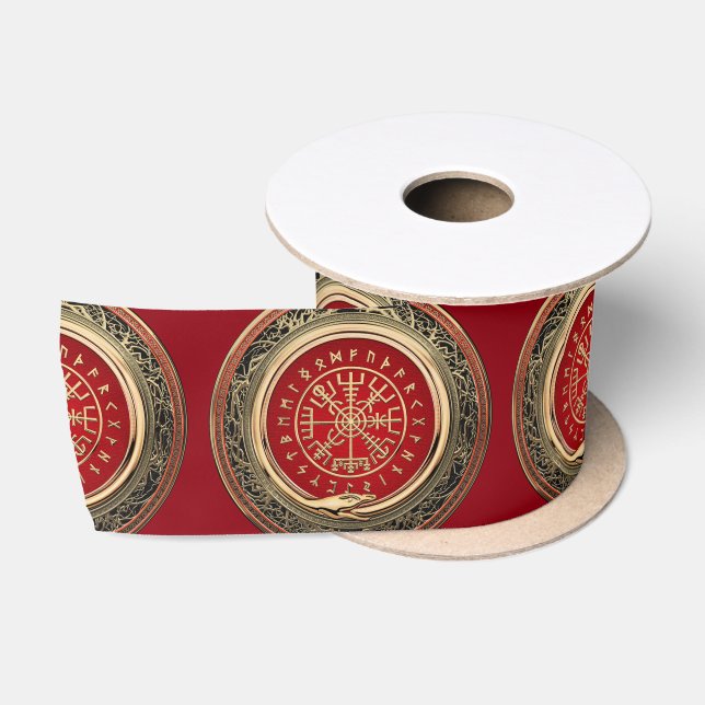 Ruban En Satin [510] Vegvisir - Viking Gold Magic Runic Compass (Bobine)