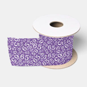 Ruban En Satin 65e motif de nombre aléatoire moderne violet/blanc