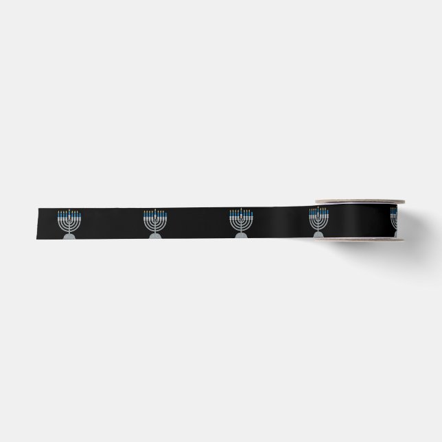 Ruban En Satin 7e nuit d'Hanoukka Parties scintillant Satin Ribbo (Devant)