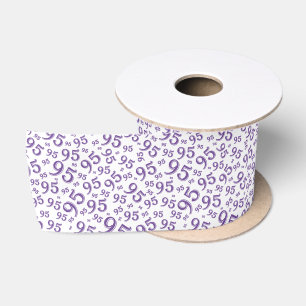 Ruban En Satin 95e motif de nombre aléatoire moderne violet/blanc