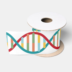 Ruban En Satin ​ ADN ​ Mid Century Moderne Biologie STEM Blancs