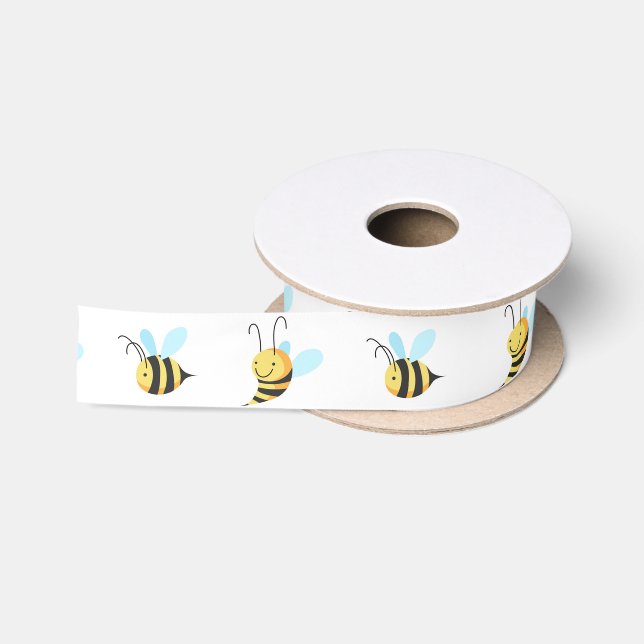 Ruban En Satin Adorable gaffez le motif d'abeille (Bobine)