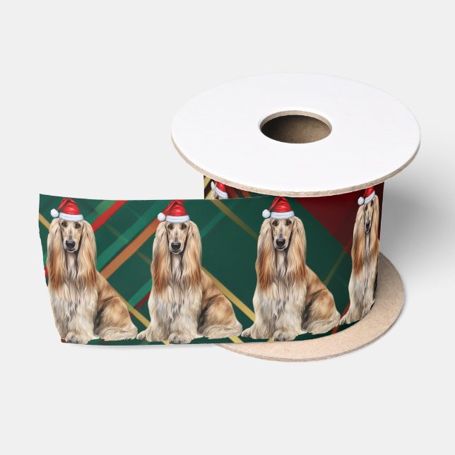 Ruban En Satin Afghan Hound Holiday Plaid Funny Dog Christmas (Bobine)