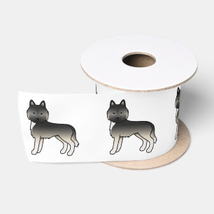Ruban En Satin Agouti Sibérien Husky mignon chien de dessin