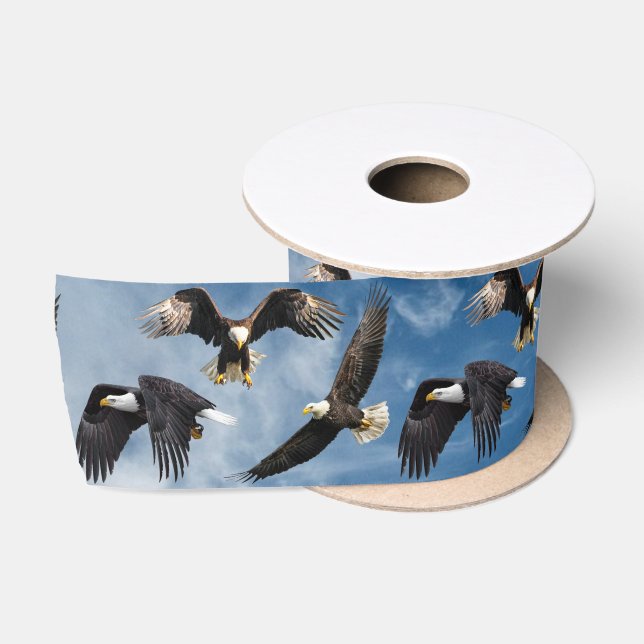 Ruban En Satin Aigle à tête blanche (Bobine)