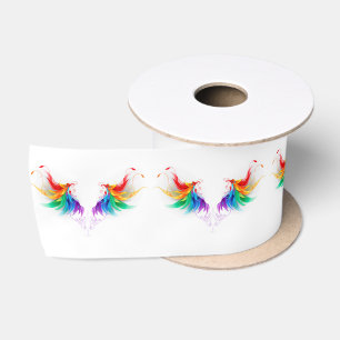 Ruban En Satin Ailes fluffy arc-en-ciel