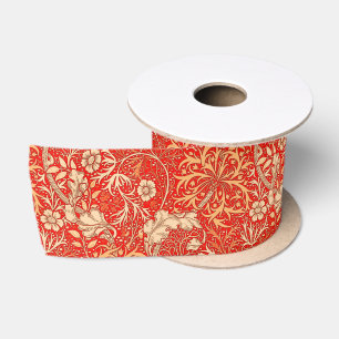 Ruban En Satin Algue de Nouveau d'art florale, orange de corail
