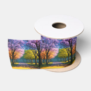 Ruban En Satin **"Allée de pourpre: promenade des jacarandas"**