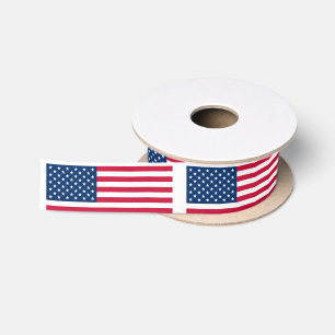 Ruban En Satin American Flag Ribbon USA - Patriotique