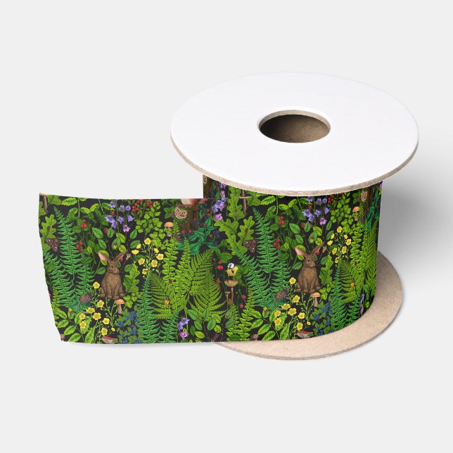 Ruban En Satin Amimies et plantes des bois (Bobine)