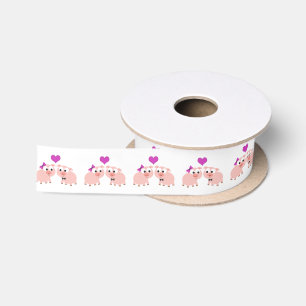 Ruban En Satin Amour de Cochon Mignon