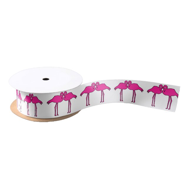 Ruban En Satin Amour de Flamant rose (Bobine)