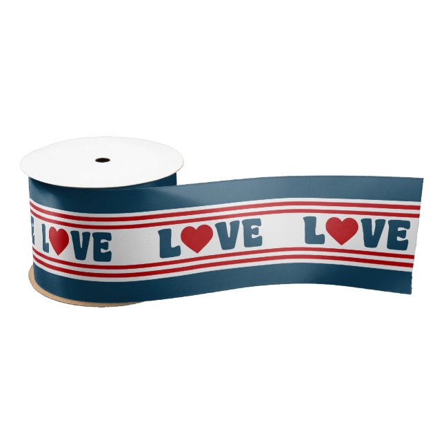 Ruban En Satin Amour design (Bobine)